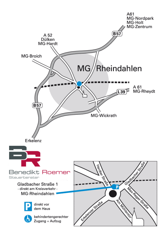 Roemer Steuerberatung, Gladbacher Straße 1, D-41179 Mönchengladbach